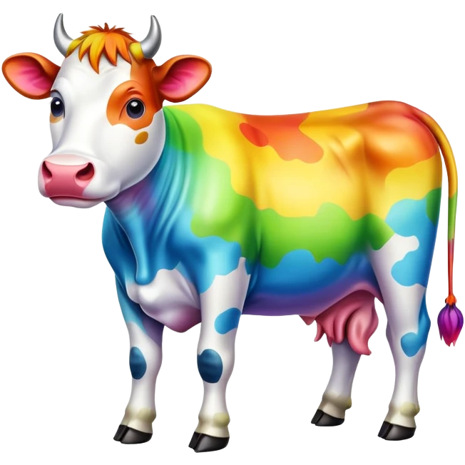 Rainbow cow emoji