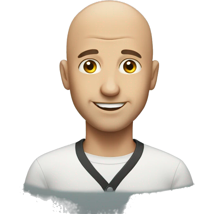 bald man creepily smiling  emoji