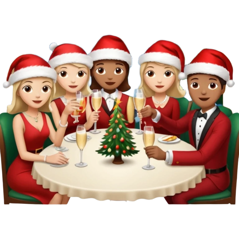 Friends Christmas dinner emoji