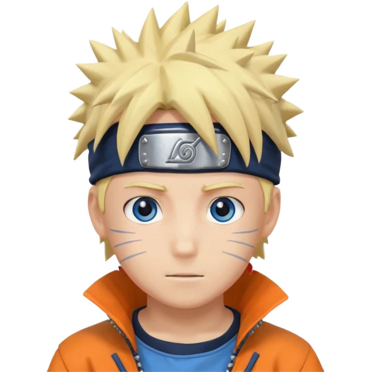 Naruto Anime style happy boy head emoji