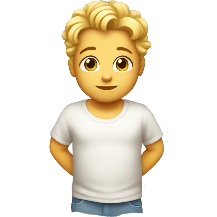 Bebe con chupete pelo rubio emoji
