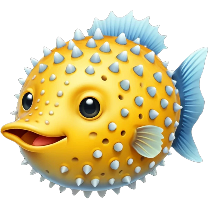 puffer fish, no eye, apple emoji style emoji