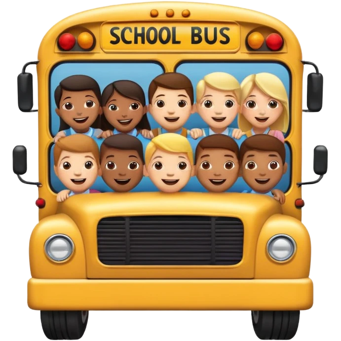 school bus filled with kids emoji