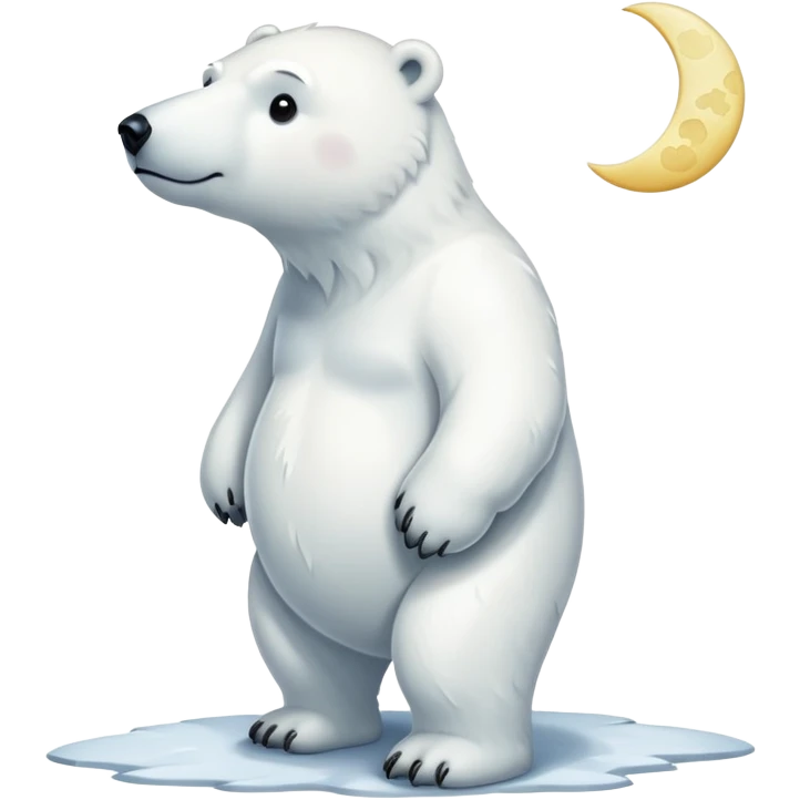 polar bear with moon and stars emoji