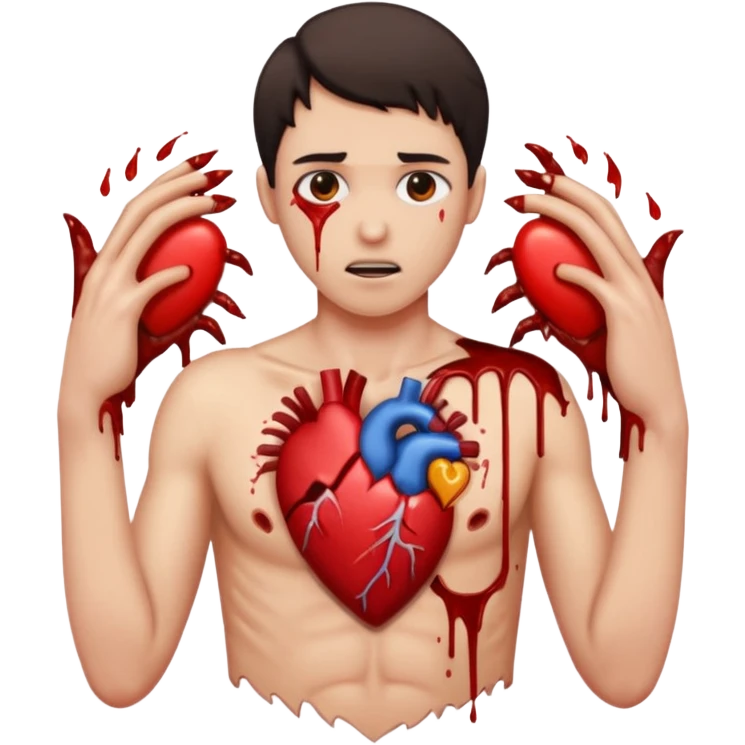 Rip heart out of chest person emoji