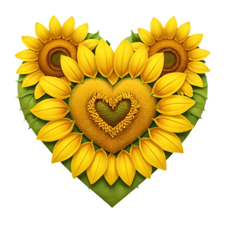 sunflower field themed heart emoji