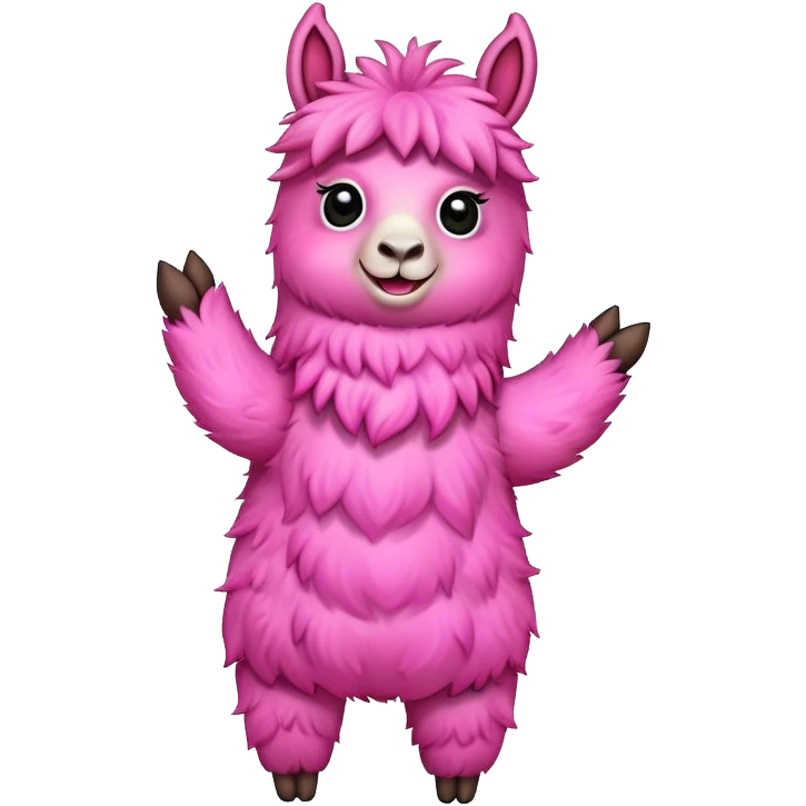 cute pink llama dancing emoji