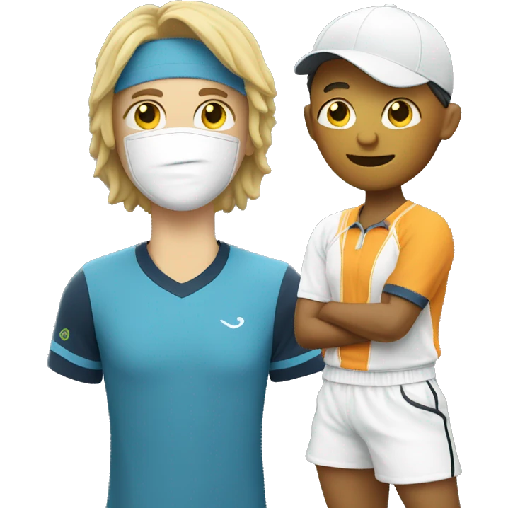 A white tennis player with head of customer support tshirt emoji