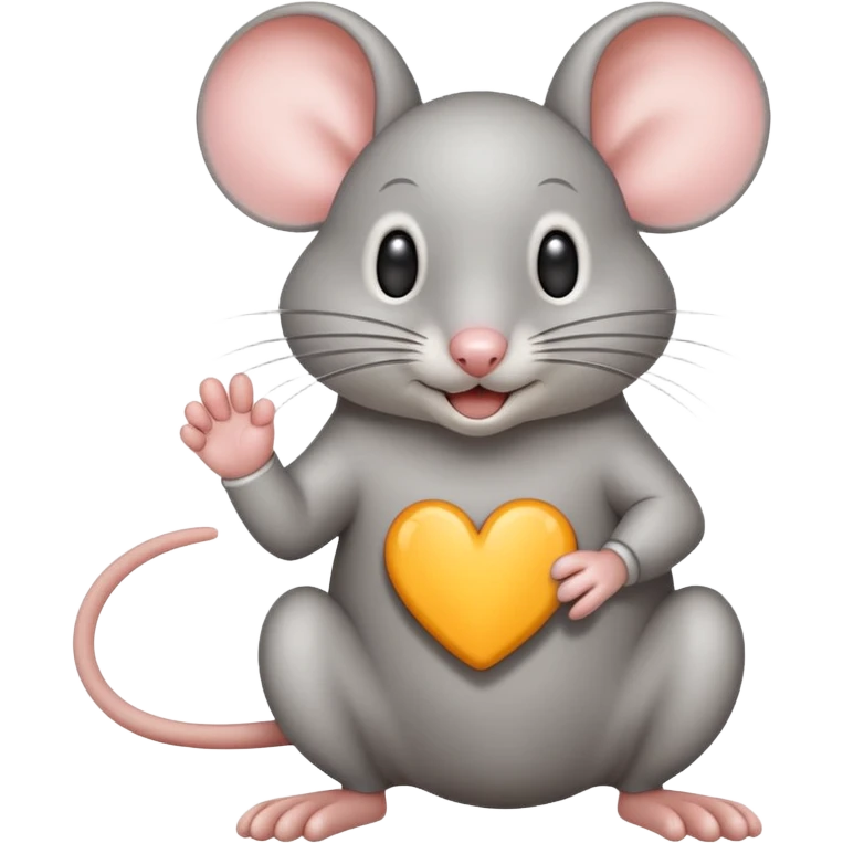 A light gray mouse shows okay with its paw. emoji