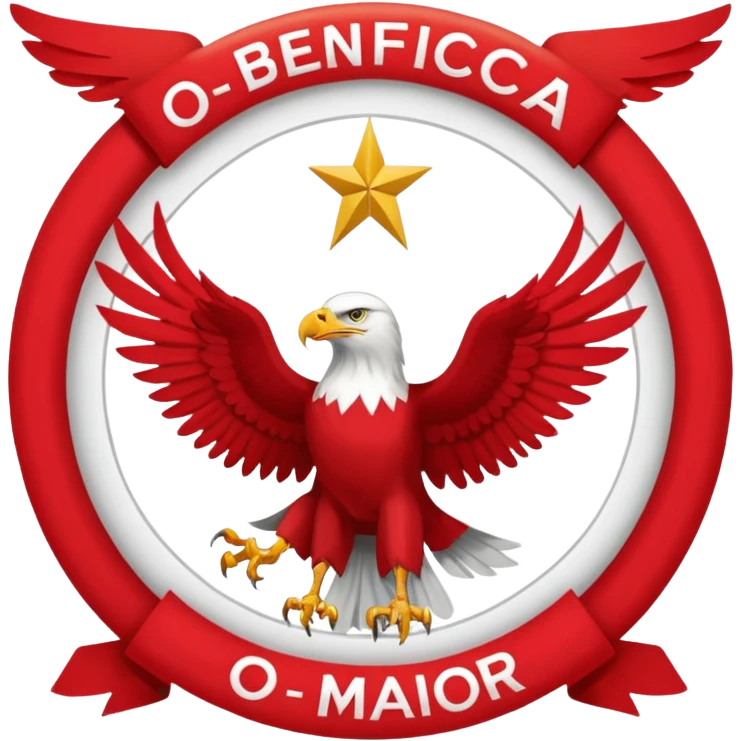 um banner a dizer "O Benfica é o maior", algures com o simbolo do Benfica: a águia emoji