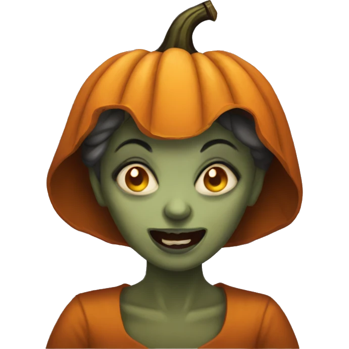 Scary pumpkin lady Halloween  emoji