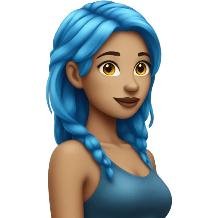 siren girl with blue hair emoji
