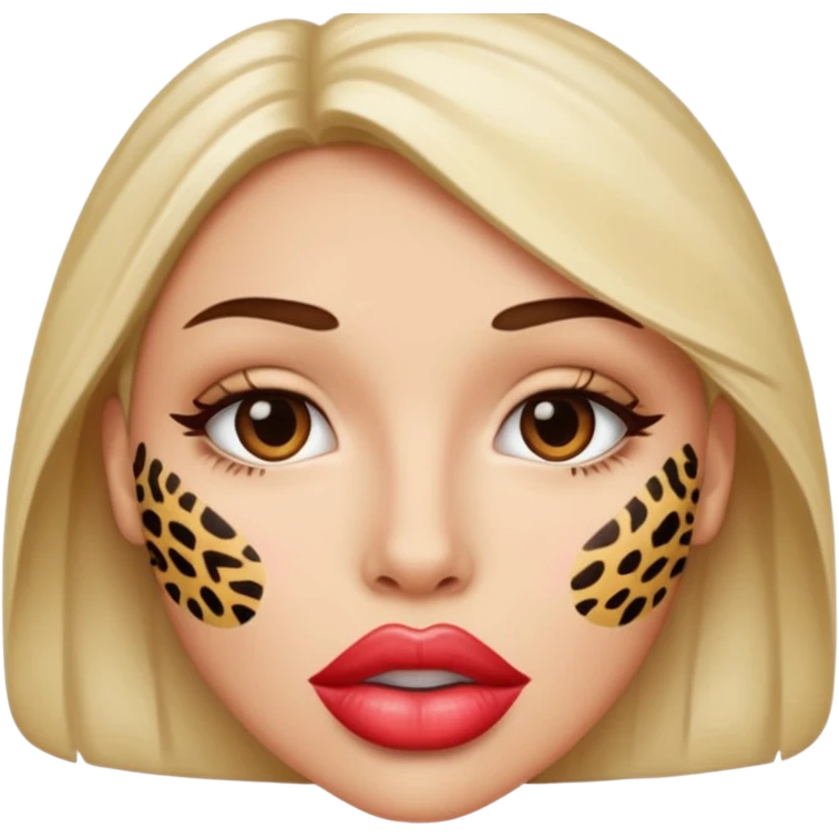 Animal print Baddie lips emoji