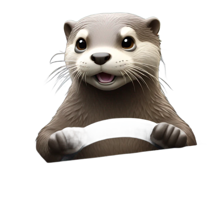 Otter driving a sports car emoji