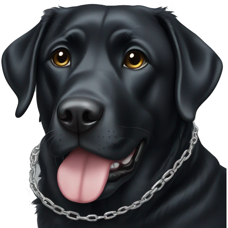 black lab with silver chain emoji