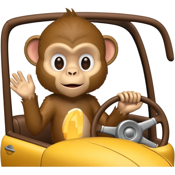 monkey with car emoji