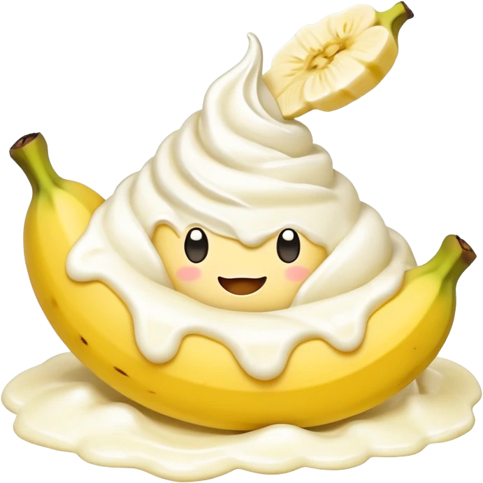 Banana covered in cream emoji