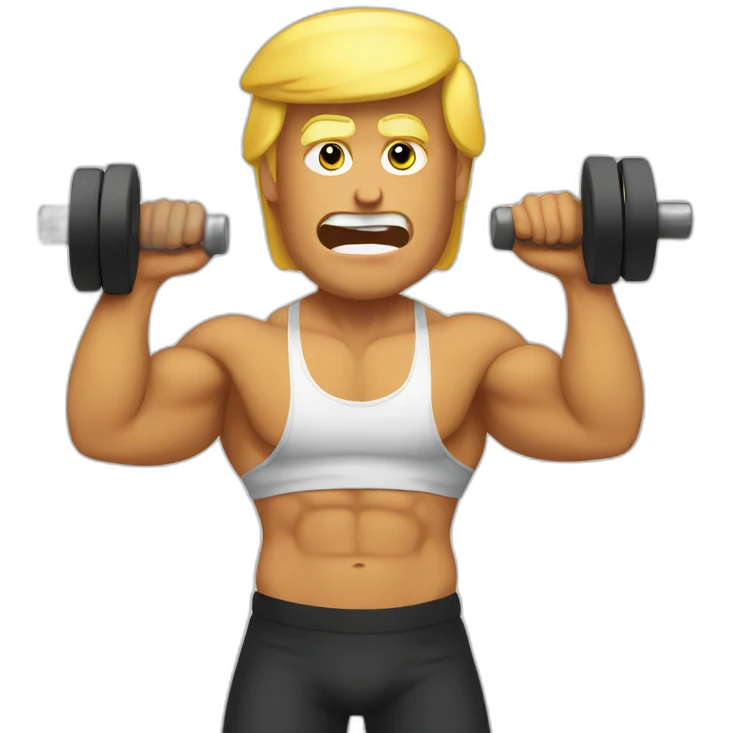 trump hitting the gym emoji
