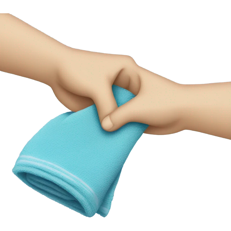 Hand with cleaning towel emoji