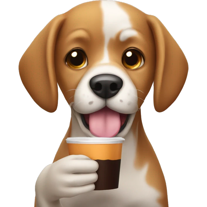 Dog Drinking Americano emoji