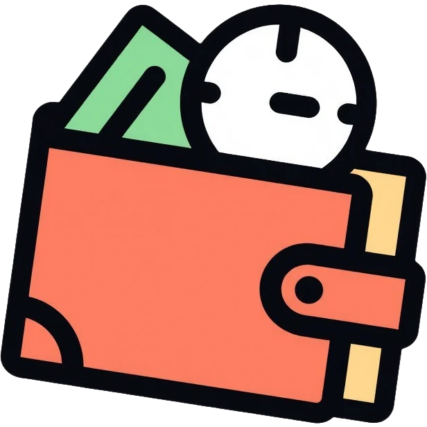 wallet with a clock on it, representing quick services at affordable prices emoji
