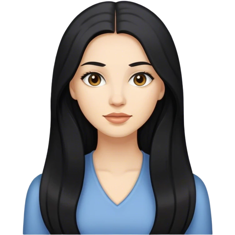 caucasian Beautiful Buxom black long hair back booty sfw emoji
