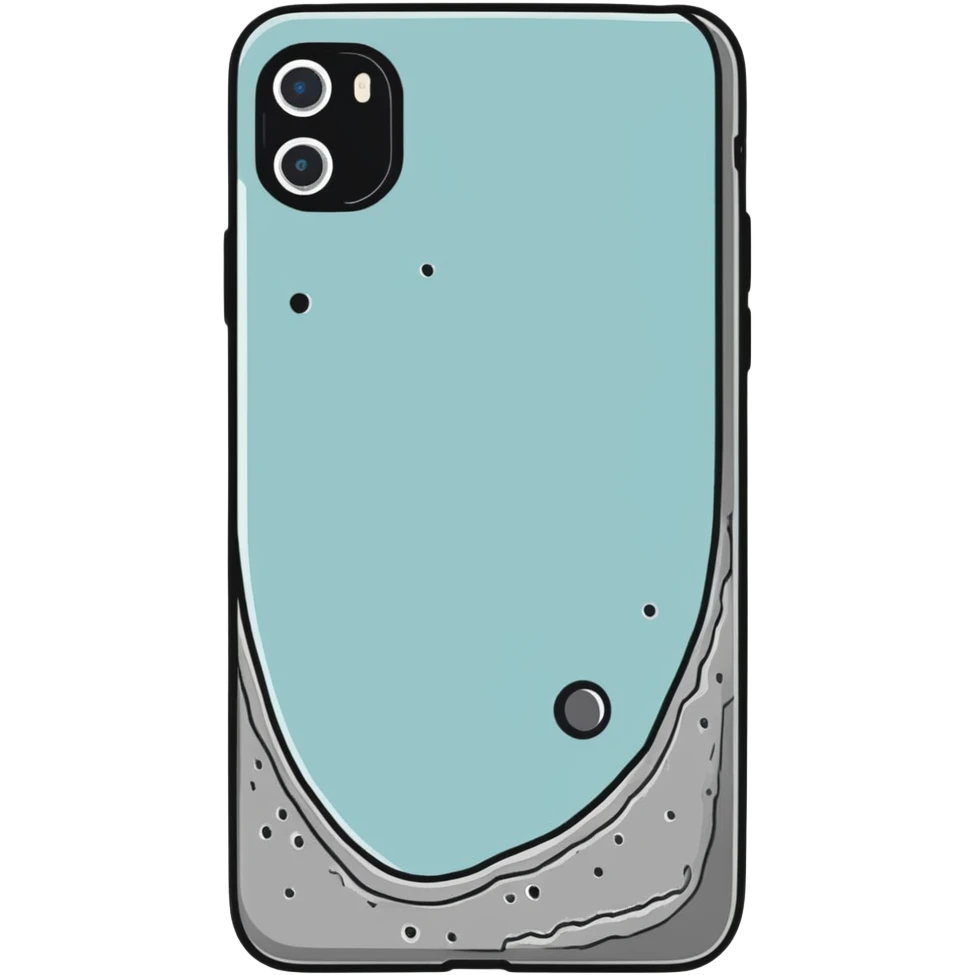 smartphone back side with lunar crater made of skin texture emoji