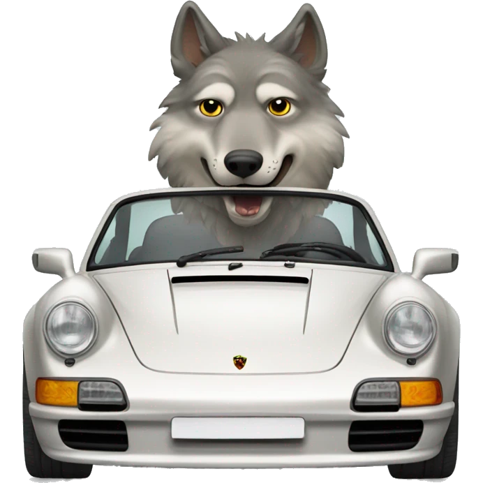 Wolf in a porsche  emoji