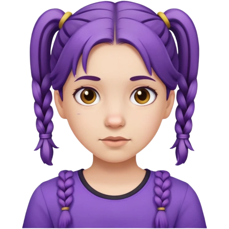 simple girl avatar with pigtails and purple shirt emoji
