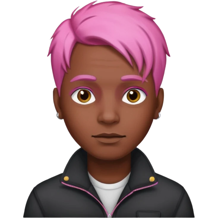  balck amn pink haired man emoji