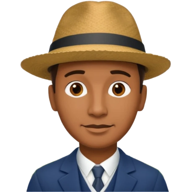 Homme. Créole réunionnais avec chapeau tour eifeil emoji