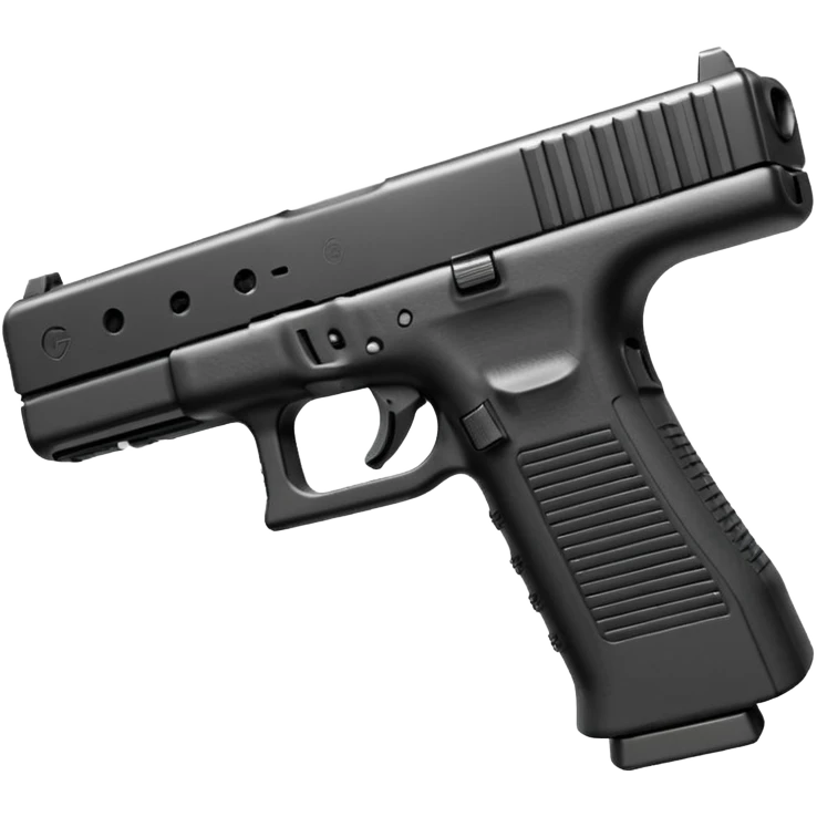 Glock 17 with an extended magazine and a clear legible engraving "N Block 17" emoji