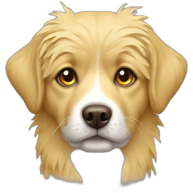 yellow messy fur mixed breed brown color eyes dog emoji
