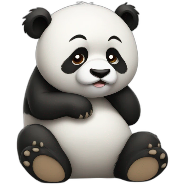 Exhausted panda emoji