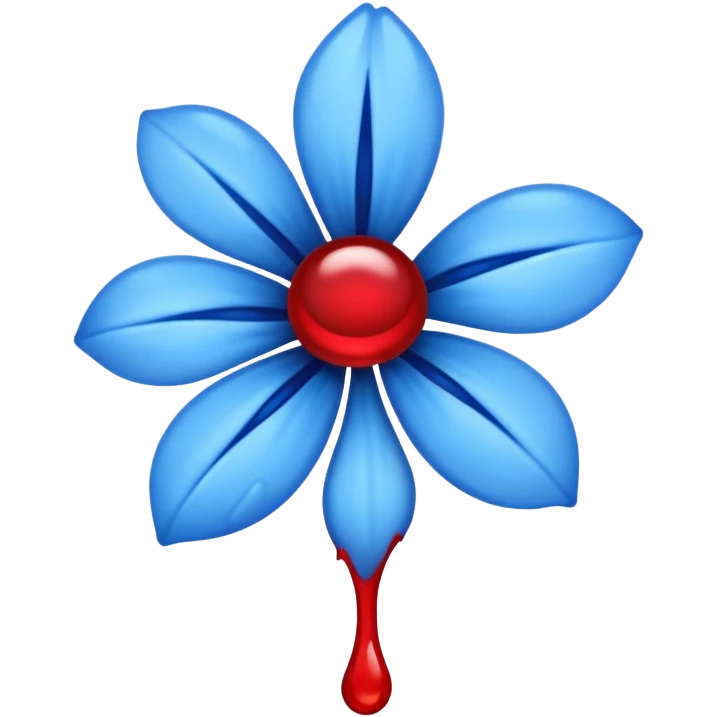 light lys  blue flower spilling wblood emoji