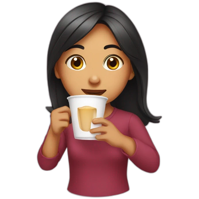 Mumbai girl siping chai emoji