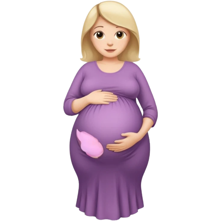 heavily pregnant woman with large belly emoji