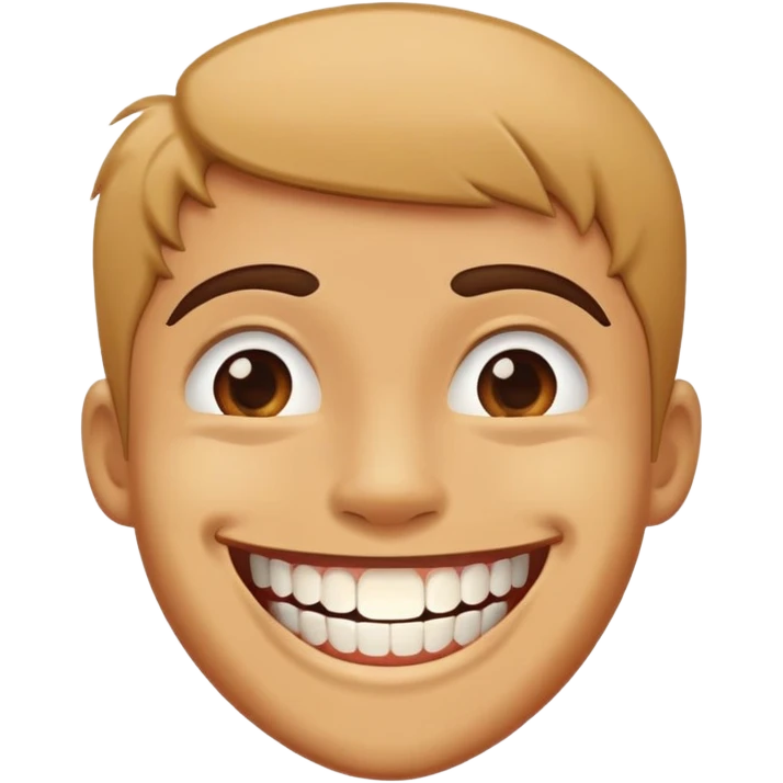Awkward wide toothy smile emoji