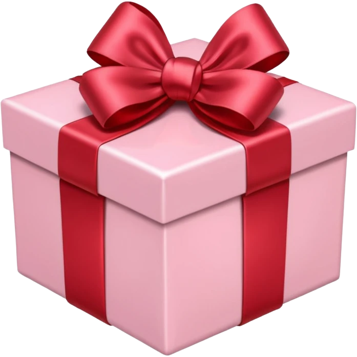 light pink gift box with red satin bow emoji