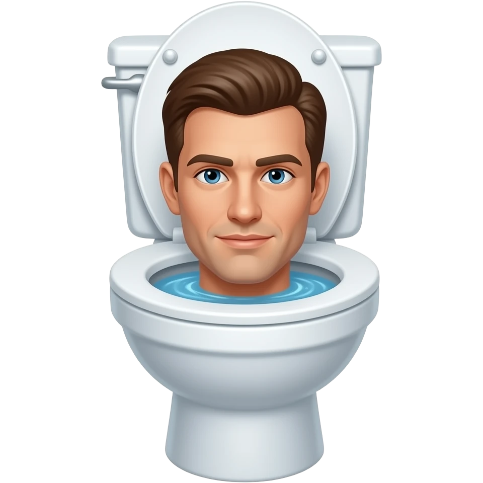 bloke's head inside a toilet emoji