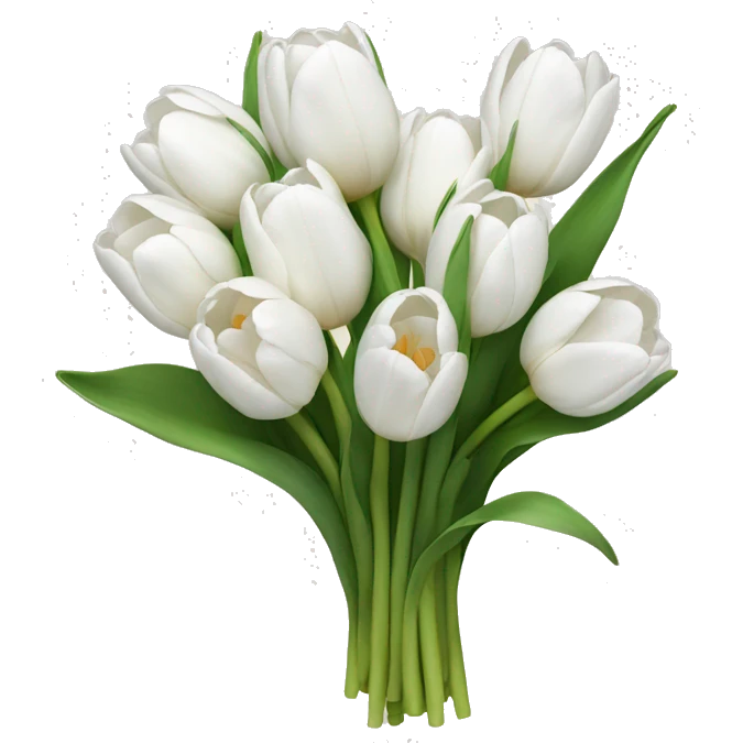 white tulip bouquet  emoji