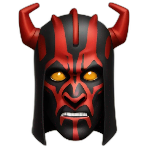 Darth Maul wearing a party hat emoji