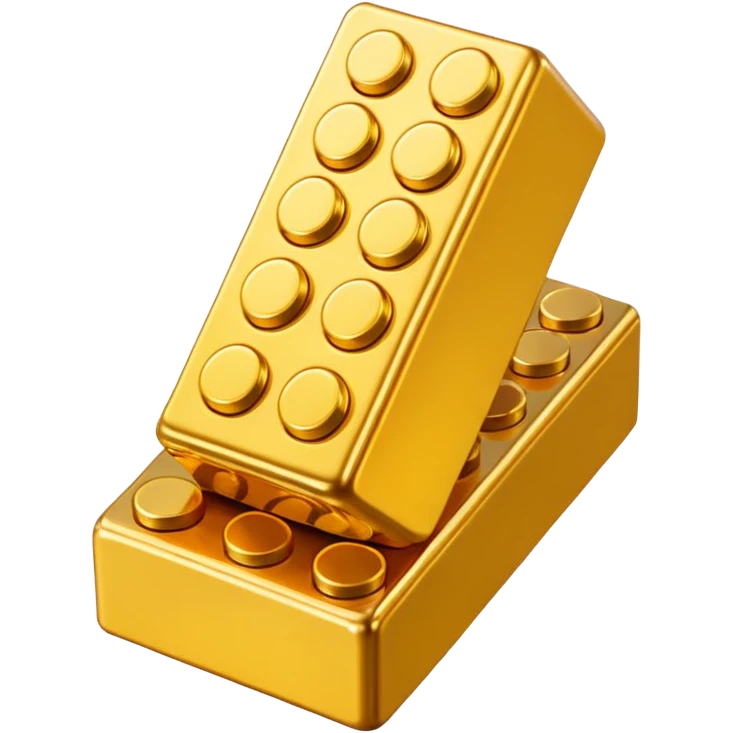 Golden lego brick emoji