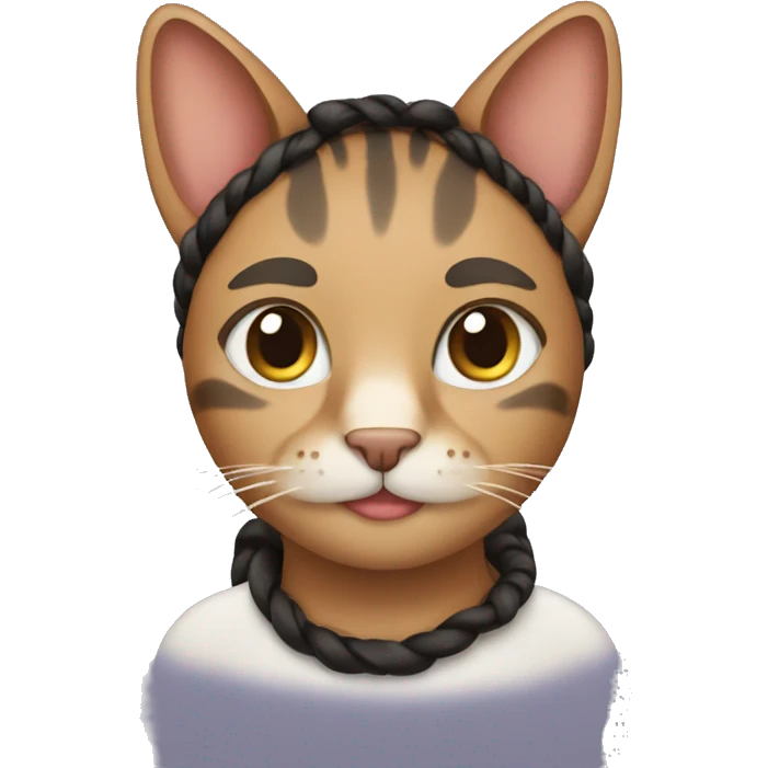 Cat with braids  emoji