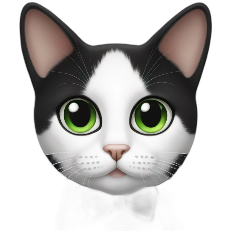 tuxedo cat green eye emoji