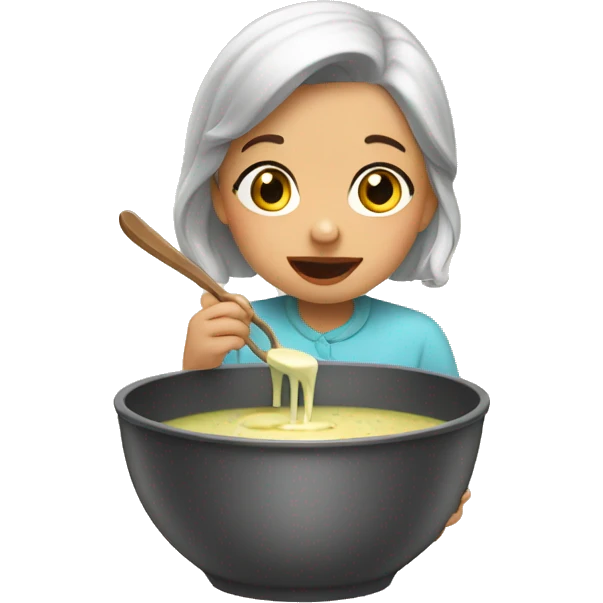 granddaughter eats broth emoji