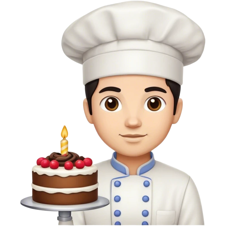 Cake chef with dark hair emoji