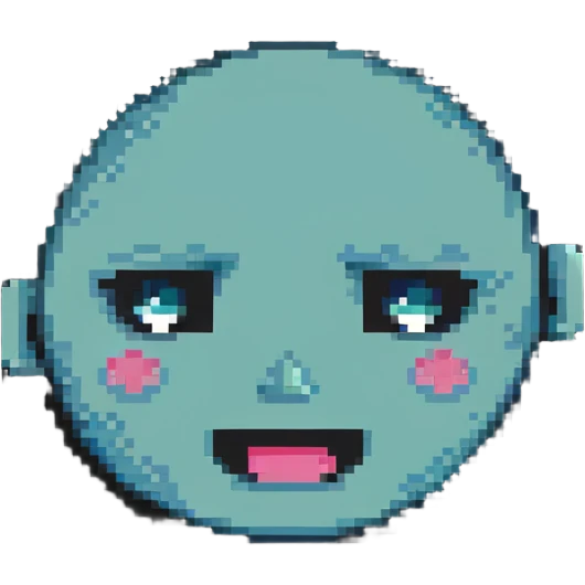 pixel art squinting face emoji