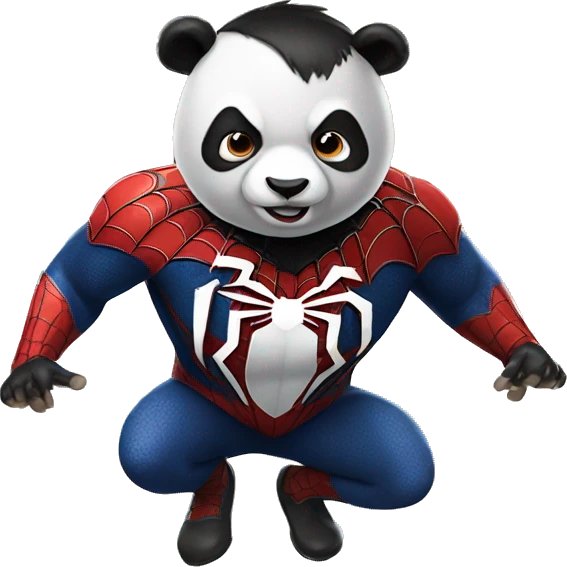 Panda in a spider-man suit emoji