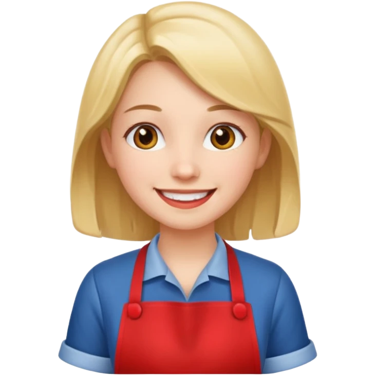 girl red apron emoji